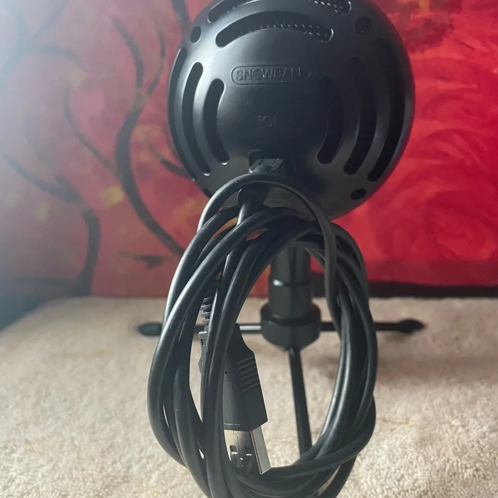 Blue snowball Logitech Sleek Black USB Microphone for creators,recording etc.